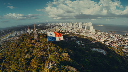 Panama flag on Ancon hill
