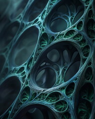 Geometric mesh of intertwined plants with a metall_008