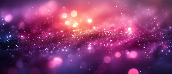 Fototapeta premium Abstract pink and purple glitter bokeh background.
