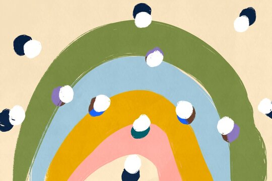 Minimalist rainbow-themed abstract illustration