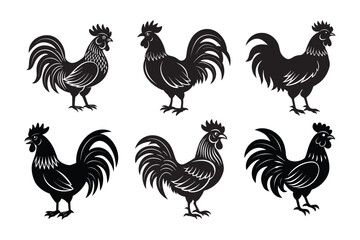 Chicken silhouette Vector  Bundle illustration