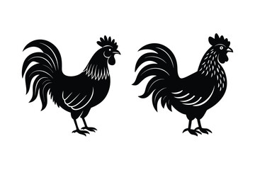 Chicken silhouette Vector  Bundle illustration