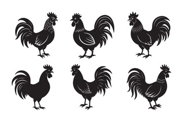 Chicken silhouette Vector  Bundle illustration