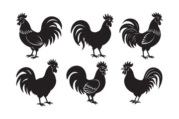 Chicken silhouette Vector  Bundle illustration