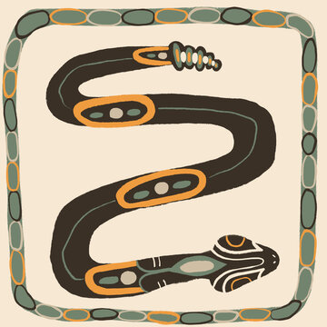 Neoprimitive Desert Animal Illustration with Bold Colors