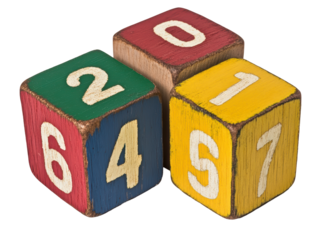 Isolated Wooden Number Blocks