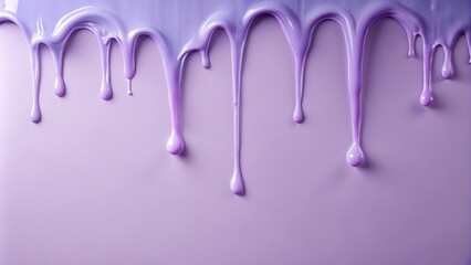 Dripping slime on pale lilac colored surface, messy decor, isolated