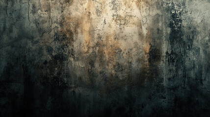Grunge rusty wall with stains and weathered texture, dark industrial background.