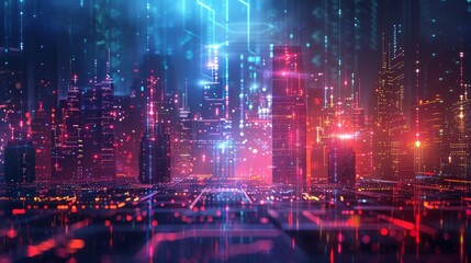 Futuristic Cityscape at Night