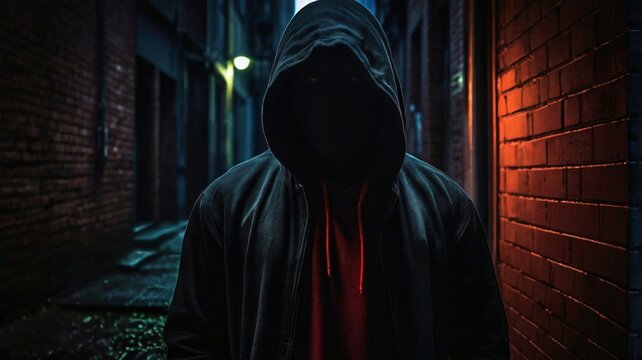 Mysterious figure wearing a hoodie