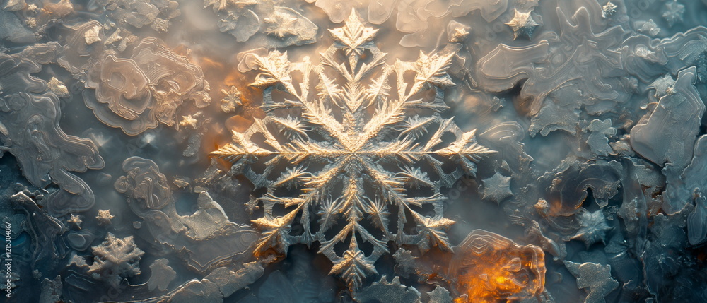 Aufkleber snowflake with subtle geometric patterns. ecologic_004