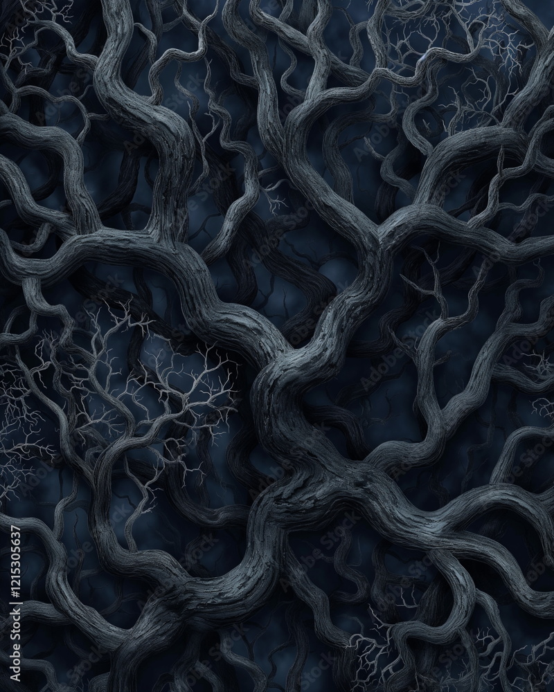Poster Weaving of branches that create the illusion of 3D_001