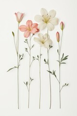 Obraz premium a group of flowers on a white background