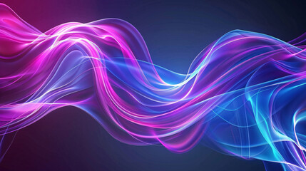 Naklejka premium Dynamic, colorful abstract waves on a dark backdrop, suitable for vibrant designs