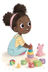 illustration of little girl