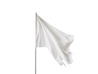 Isolated Waving White Flag
