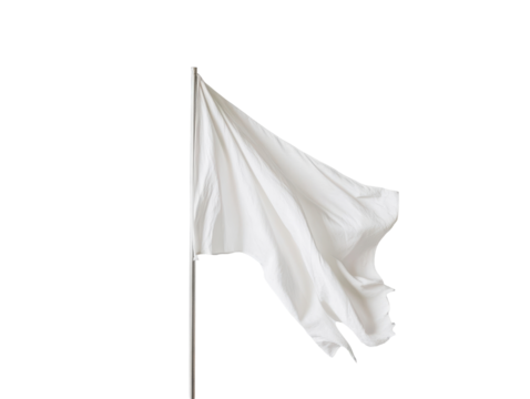 Isolated Waving White Flag
