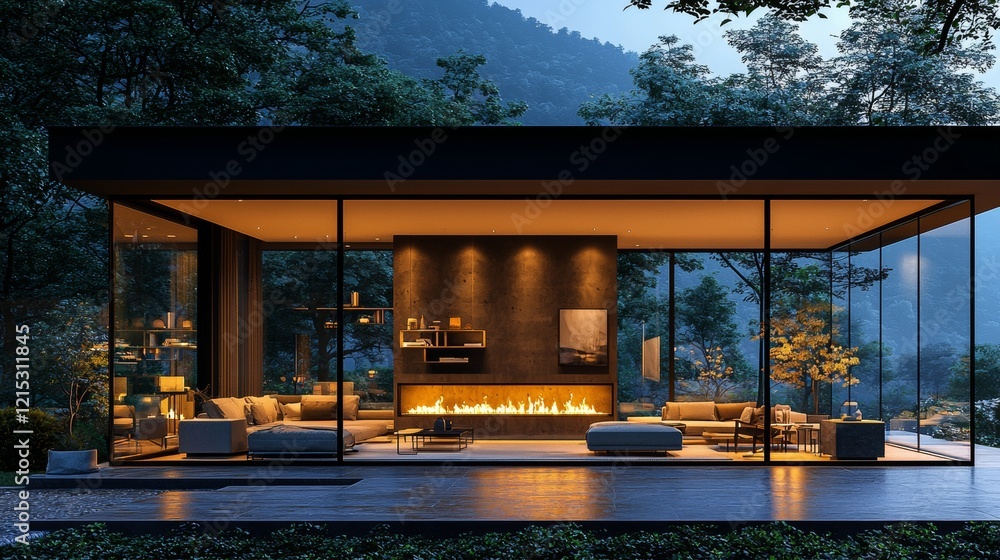 Aufkleber a futuristic ai smart home interior with augmented reality interfaces and seamlessly integrated iot 