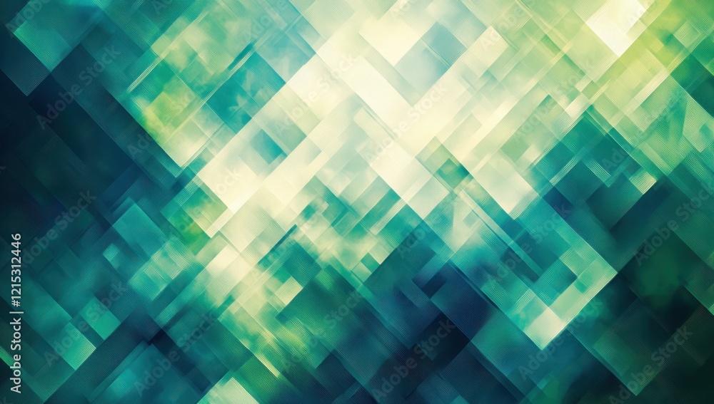 Aufkleber abstract background with geometric shapes in teal and green, representing technology or business ban