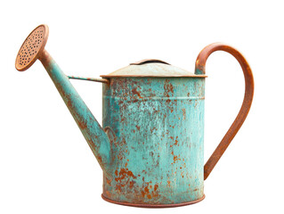 Isolated Rusty Green Watering Can