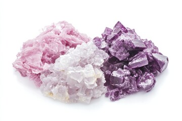 Fototapeta premium Stunning cobalt calcite mineral samples showcasing vibrant colors and intricate textures on a bright white background