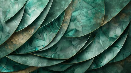 Obraz premium Abstract Teal and Gold Layered Texture