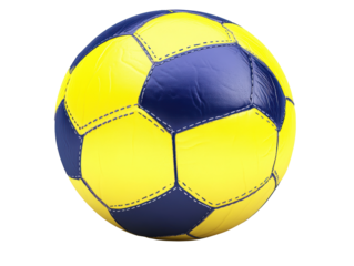 Isolated Yellow and Blue Soccer Ball