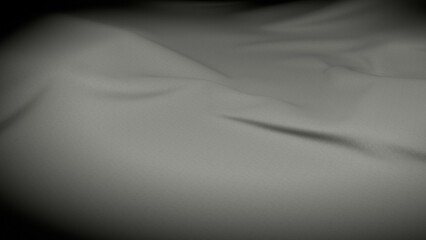 Gray fabric draped, textured folds, dark vignette background, website banner