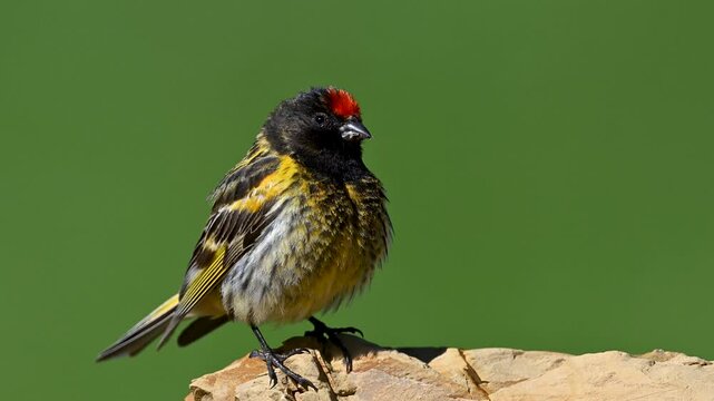 red headed bir singing