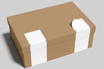 Blank Sticker On Box Mockup