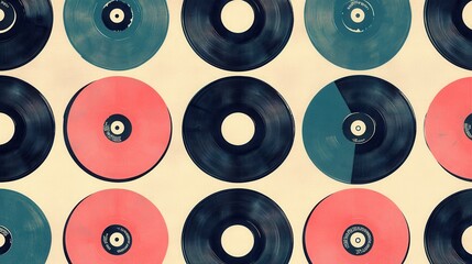 Fototapeta premium Nostalgic Retro Album Covers with Pastel Tones