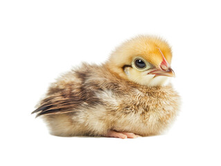 Isolated Baby Chick Sitting