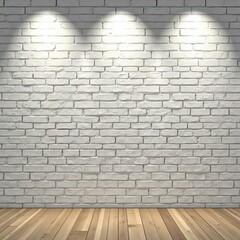 Clean white brick wall, sparkling lights reflect , night, photography, bricks