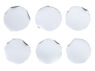 Isolated Torn Paper Circles Set