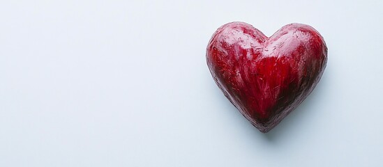 Red heart on white background, Valentine's Day card design