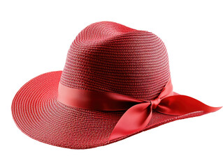 Isolated Red Hat with Ribbon