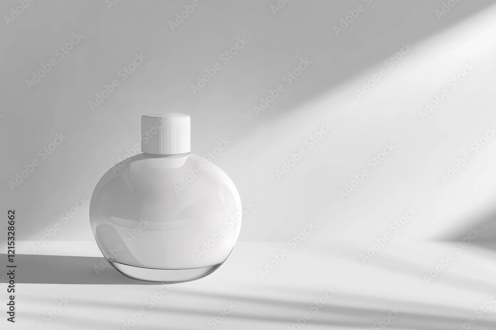 Poster sleek body lotion bottle mockup showcasing minimalistic design in a professional studio setting with