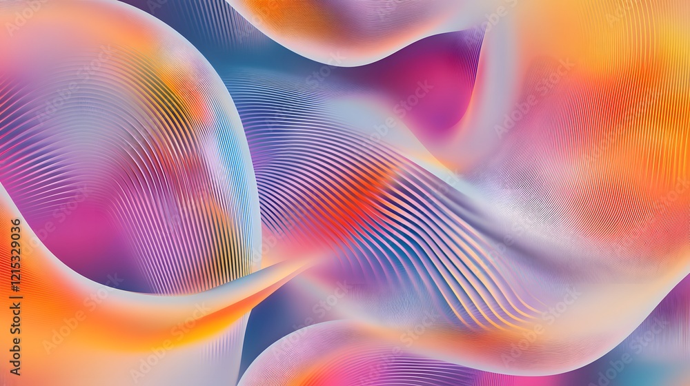 Poster abstract colorful waves of lines flowing design