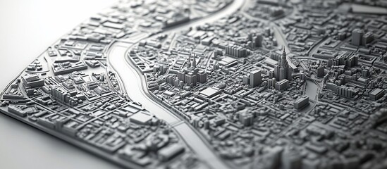 3D city model; river, buildings, aerial; urban planning