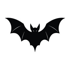 Halloween bat Silhouette on White Background