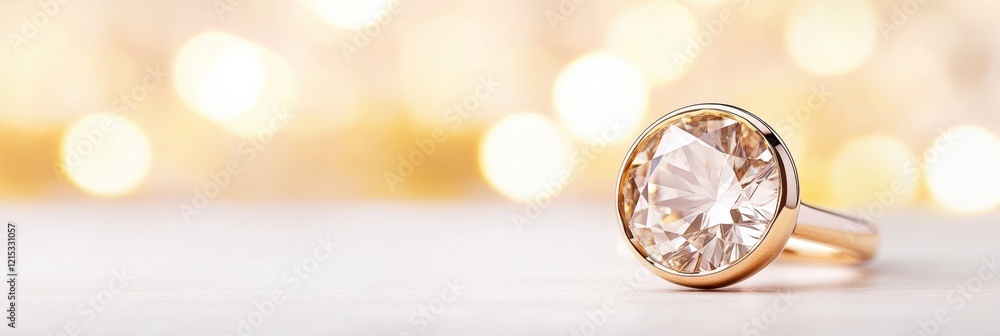 Poster elegant bezel set engagement ring featuring a stunning large stone, perfectly displayed on a soft ne