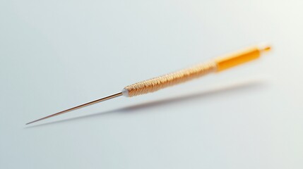 Fototapeta premium Acupuncture needle, close-up, studio, light background, healthcare
