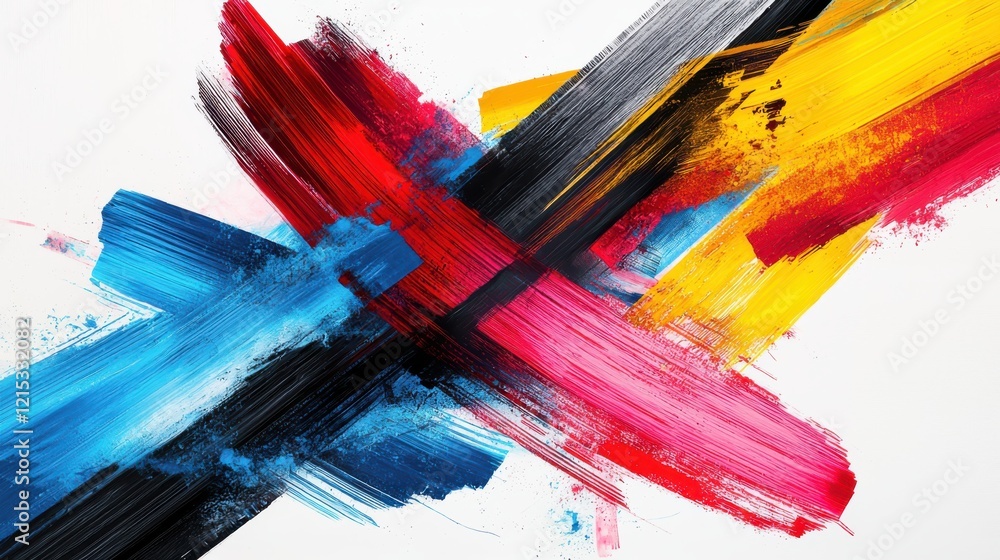 Aufkleber dynamic abstract brush strokes artwork creative studio visual art energetic environment close-up vie