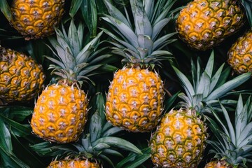 Group of pineapple fruit pattern wallpaper 