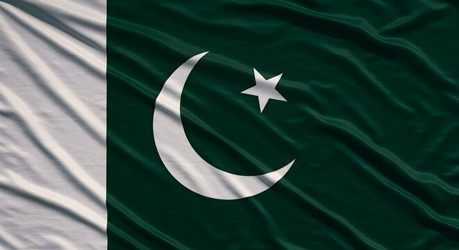 waving national flag of pakistan full frame