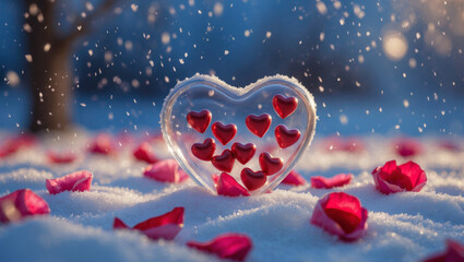 Create lasting memories with a heart-shaped ornament surrounded