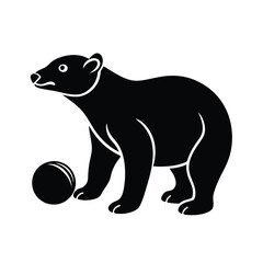 a polar bear cub playing vector illustration