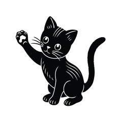 black and  cat vector illustration