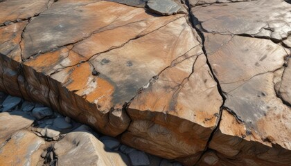 Fototapeta premium Dirty stone surface texture with cracks, crevices, and patina, textured, patina