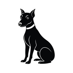 black dog silhouette vector illustration